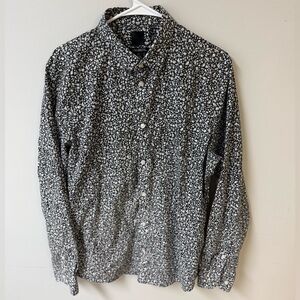 H&M Men's Black and White Patterned Shirt